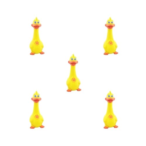Paowsietiviity Kauspielzeug für Welpen, Gummi, Huhn, schreiend, schrillend, gelb, 19 x 7 cm, 5 Stück Paowsietiviity Kauspielzeug für Welpen, Gummi, Huhn, schreiend, schrillend, gelb, 19 x 7 cm, 5 Stück von Paowsietiviity