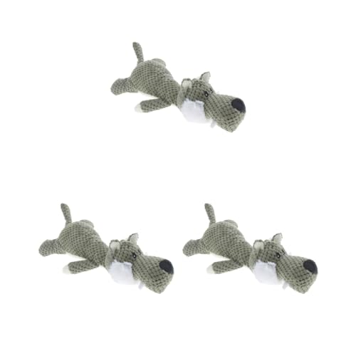 Paowsietiviity Lustiges Hundespielzeug für Welpen, Kauspielzeug mit Quietschelement, Plüsch, 3 Stück von Paowsietiviity