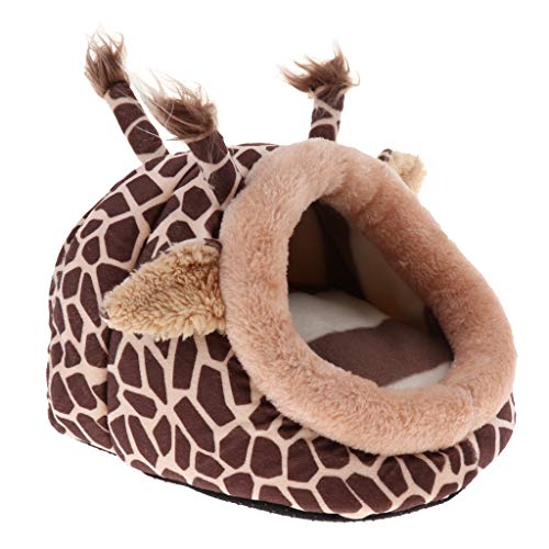 Paowsietiviity Schlaf-Spielnest für kleine Haustiere, Hamsterbett, Hängematte, warmes Höhlenhaus Giraffe, L von Paowsietiviity