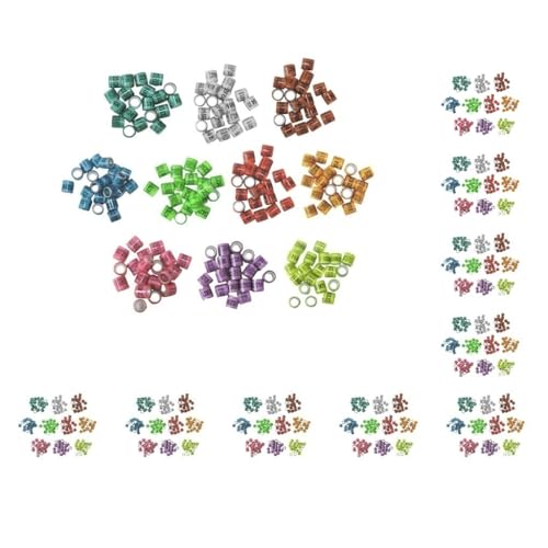 Paowsietiviity Taubenringe, Beinringe, Taubenbänder, für Kanarienvögel, verschiedene Farben, 100 Stück von Paowsietiviity