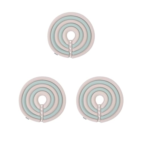 Paowsietiviity Verstellbares Hundehalsband, Anti-Biss-Kegel, weicher Schutz für Haustiere, Katzen, Beige, Grün, Größe XL, 3er-Set von Paowsietiviity