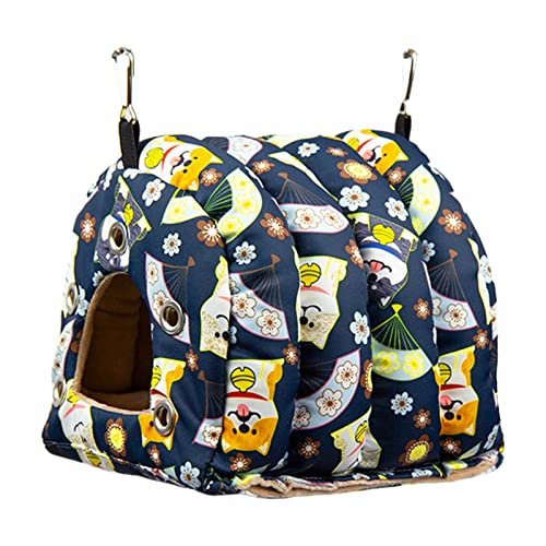 Paowsietiviity Vogelhaus Nest Käfig Zubehör afrikanische graue Papageien Hängematte, Bett, 29 x 23 x 21 cm, Marineblau, L von Paowsietiviity