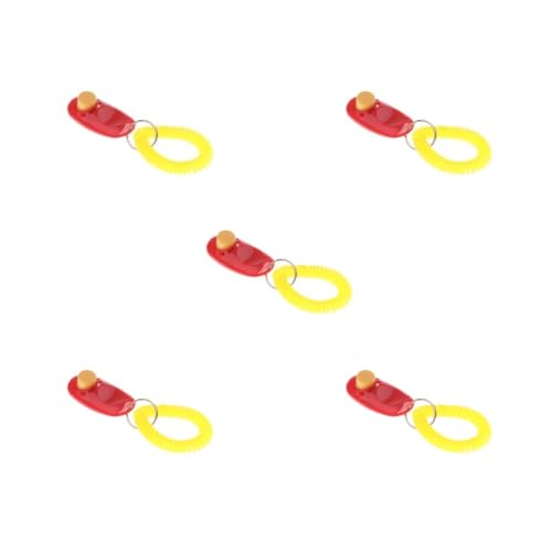 Pfeifen-Set, leicht, für Hunde, Welpen, Haustier-Training, Gehorsamkeit, Beweglichkeit, Schlüsselanhänger, Rot, 5 Stück von Paowsietiviity