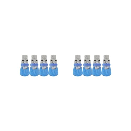 Reflektierende Haustierschuhe, Regen- und Schneestiefel, Anti-Rutsch-Socken, Set mit Gummisohle, Strümpfe, Schuhe für Hartholz, Blau, 2 Stück Reflektierende Haustierschuhe, Regen- und Schneestiefel, Anti-Rutsch-Socken, Set mit Gummisohle, Strümpfe, Schuhe für Hartholz, Blau, 2 Stück von Paowsietiviity