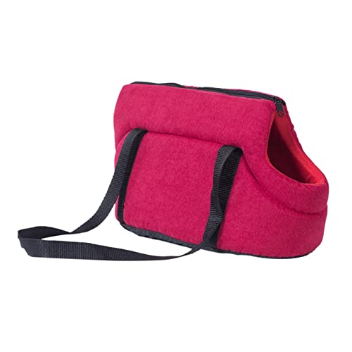 Tragbare Haustier Tragetasche Reisetasche Schultertasche Atmungsaktiv Wandern Hund Autositz Rot 50x28x25 cm von Paowsietiviity