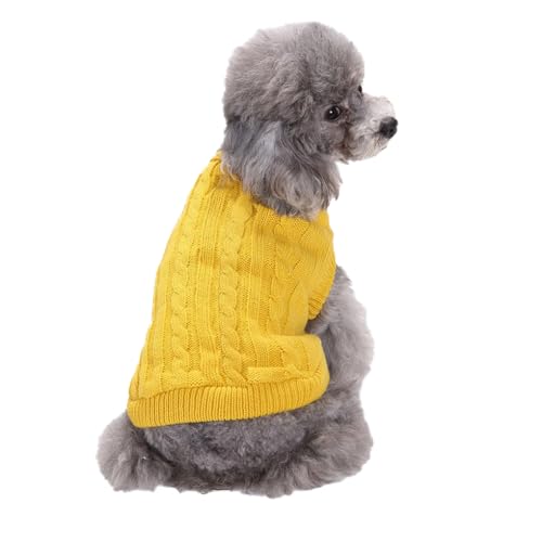 Welpen-Shirt, mehrere Größen, süßes Geschenk, atmungsaktiv, gestreift, Welpenbekleidung, dicker Hundepullover, Gelb, Größe XXL von Paowsietiviity