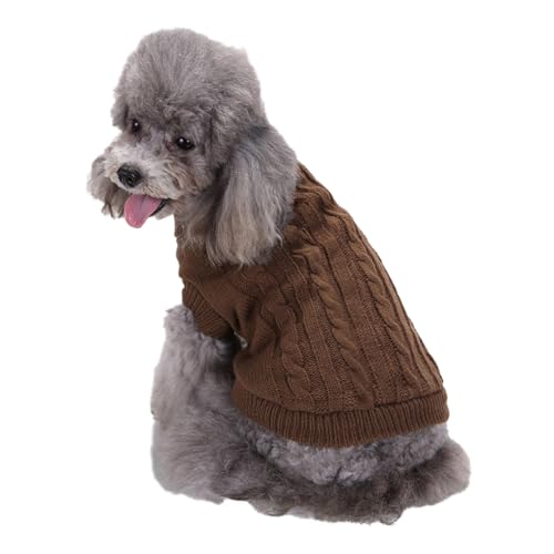 Welpen-Shirt ohne Schnallen, Weichheit, Haustierbedarf, gestreift, Welpen, Kleidung, elastisches Outfit, exquisiter Hundepullover, Kaffee, Größe XL von Paowsietiviity