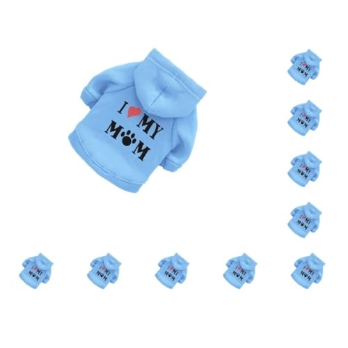 Winter-Haustierkleidung, bedruckter Kapuzenpullover, Sweatshirt, Tier, niedlich, bequem, winddicht, Kostüm-Accessoire, Zuhause, drinnen, Spazierengehen, Blau, Größe XS, 10er-Set Winter-Haustierkleidung, bedruckter Kapuzenpullover, Sweatshirt, Tier, niedlich, bequem, winddicht, Kostüm-Accessoire, Zuhause, drinnen, Spazierengehen, Blau, Größe XS, 10er-Set von Paowsietiviity