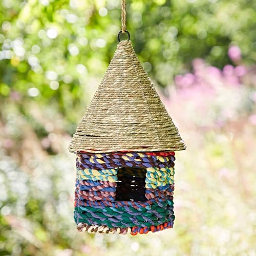 Vogelhaus, achteckig, recycelte Baumwolle, handgefertigt, Fair Trade-Handwerk, recyceltes Metall, Baumwolle und Jute Vogelhaus, achteckig, recycelte Baumwolle, handgefertigt, Fair Trade-Handwerk, recyceltes Metall, Baumwolle und Jute von Paper High
