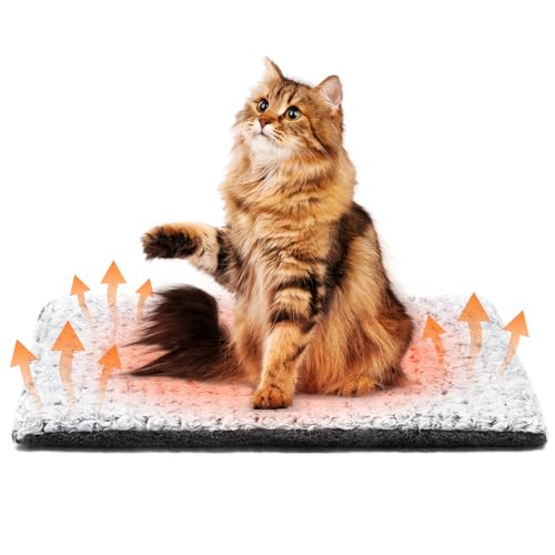 Papettly Selbstheizende Decke Katze, Katzen Wärmedecke Heizdecke für Katze Wärmekissen für Innen Außenbereich, Heizdecke Katzen ohne Strom, Anti-Slip selbstwärmende Heizmatte thermische Decke, 60×46cm von Papettly