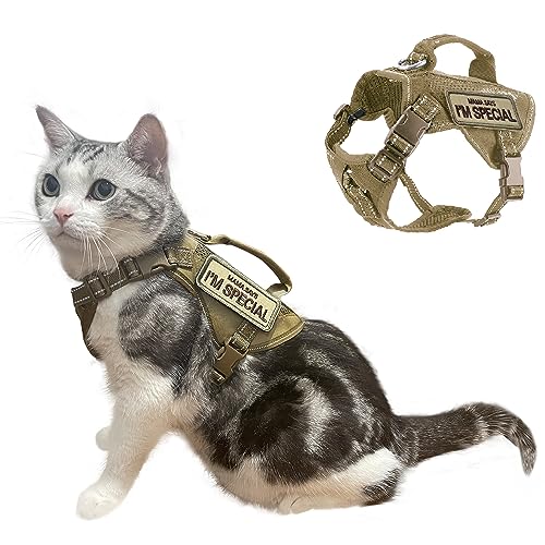 Taktisches Katzengeschirr, verstellbar, weich gepolstert, für Training, Spazierengehen, Esacpe, Katzengeschirr, kein Ziehen, Haustiergeschirr, reflektierend, mit leicht zu kontrollierendem Griff Taktisches Katzengeschirr, verstellbar, weich gepolstert, für Training, Spazierengehen, Esacpe, Katzengeschirr, kein Ziehen, Haustiergeschirr, reflektierend, mit leicht zu kontrollierendem Griff von Papipets