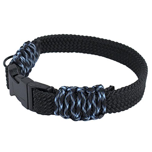 Flaches geflochtenes Seil, Paracord-Hundehalsband-Kits – wählen Sie aus Rot, Schwarz, Neonrosa und Hellbraun/Camo – DIY Hundehalsbänder machen Ihren pelzigen Freund zu etwas Besonderem (Schwarz & von PARACORD PLANET