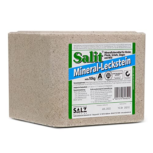 Paradies Pool GmbH Salit Mineral Leckstein Steinsalz 10kg Nahrungsergänzung Mineralfuttermittel für Rinder, Schafe, Ziegen, Pferde und Wild von Paradies Pool GmbH
