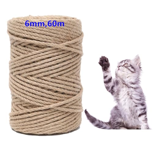 Parain Sisalseil für Kratzbaum Kratzsaule Katzenbaum Katzen Natürlich 6mm 60m Garten Juteschnur Jutegarn Naturfarbe Parain Sisalseil für Kratzbaum Kratzsaule Katzenbaum Katzen Natürlich 6mm 60m Garten Juteschnur Jutegarn Naturfarbe von Parain