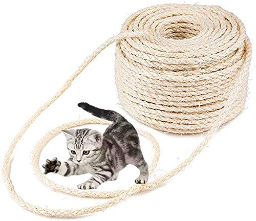 Parain Sisalseil für Kratzbaum Kratzsaule Katzenbaum Katzen Natürlich Sisal Seil 6mm (6mm,20m) von Parain