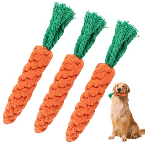 Parastar 3 Stück Hundespielzeug Karotte,Hundespielzeug für Kleine Hunde Welpenspielzeug Set,Puppy Karotte Seil Spielzeug Geflochtene,Kauspielzeug Welpe für Kleine Mittelgroße Welpen Parastar 3 Stück Hundespielzeug Karotte,Hundespielzeug für Kleine Hunde Welpenspielzeug Set,Puppy Karotte Seil Spielzeug Geflochtene,Kauspielzeug Welpe für Kleine Mittelgroße Welpen von Parastar