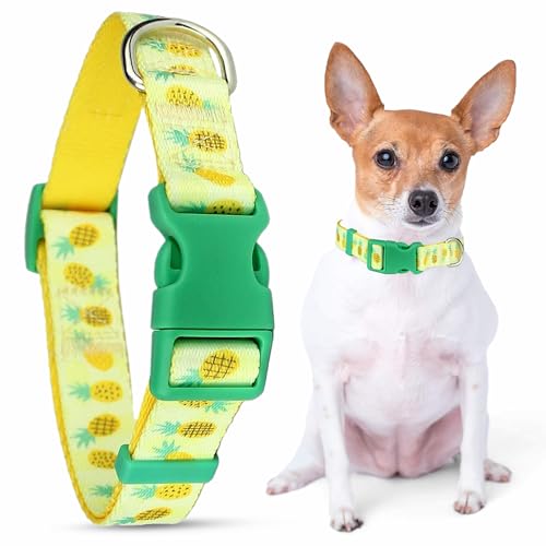 Parisian Pet Adjustable Nylon Dog Collar | Pineapples - Girly Dog Collar | Size - S von Parisian Pet