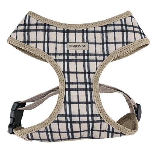 Parisian Pet Dog Cat Harness Step-in Vest, Plaid, Camo, Leopard, Polka Dot Dress (S, Plaid/Khaki) von Parisian Pet