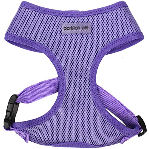 Parisian Pet Dog Harness - Adjustable, No Pull, Soft Padded Mesh Pet Harness for Cats and Dogs - Lilac, Size L von Parisian Pet