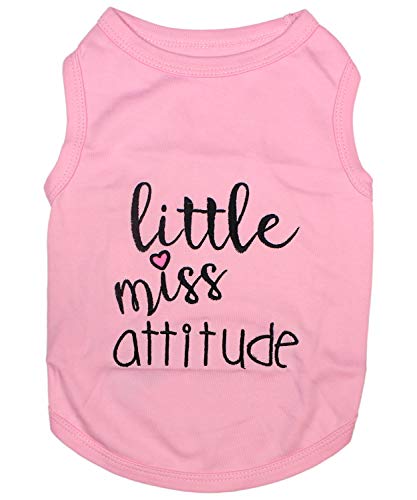 Parisian Pet Funny Cute Dog Cat Pet Shirts Caution Can't Control My Licker, I Work Out, Little Monster, WTF, BFF, Bling $, Got Treats, Babe Magnet, Little Miss Attitude (Little Miss Attitude, M) von Parisian Pet