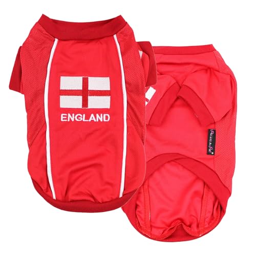 Parisian Pet Hundetrikot – bestickt "England" atmungsaktives Netzgewebe – Fußball und olympische Sportbekleidung – leicht für große Hunde – Größe 5XL Parisian Pet Hundetrikot – bestickt "England" atmungsaktives Netzgewebe – Fußball und olympische Sportbekleidung – leicht für große Hunde – Größe 5XL von Parisian Pet