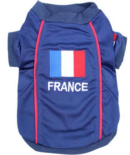 Parisian Pet Hundetrikot – besticktes "Frankreich", atmungsaktives Netzgewebe, Hundesportkostüm – Fußball und olympische Sportbekleidung – leichte Hunde-Trikots für mittelgroße Hunde – Größe M Parisian Pet Hundetrikot – besticktes "Frankreich", atmungsaktives Netzgewebe, Hundesportkostüm – Fußball und olympische Sportbekleidung – leichte Hunde-Trikots für mittelgroße Hunde – Größe M von Parisian Pet