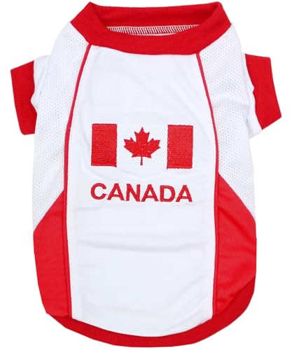 Parisian Pet Hundetrikot – besticktes "Kanada" atmungsaktives Netzgewebe Sportkostüm – Fußball, olympische Sportbekleidung – Rot, 4XL Parisian Pet Hundetrikot – besticktes "Kanada" atmungsaktives Netzgewebe Sportkostüm – Fußball, olympische Sportbekleidung – Rot, 4XL von Parisian Pet