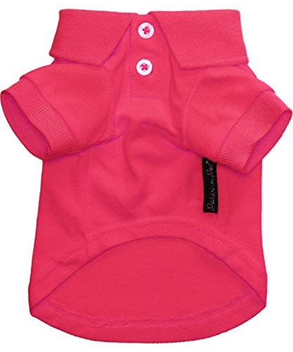 Parisian Pet Pink Polo Shirt for Dogs - 100% Cotton, Breathable Summer Outfit for Puppy Dog, Cat |Solid Color Dog Shirts - Size 2XL von Parisian Pet