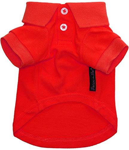 Parisian Pet Red Polo Shirt for Dogs - 100% Cotton, Breathable Summer Outfit for Puppy Dog, Cat |Solid Color Dog Shirts - Size L von Parisian Pet