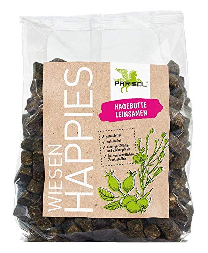 Parisol Wiesen Happies 1 kg Hagebutte/Leinsamen getreidefrei melassefrei ohne künstliche Zusatzstoffe von Parisol