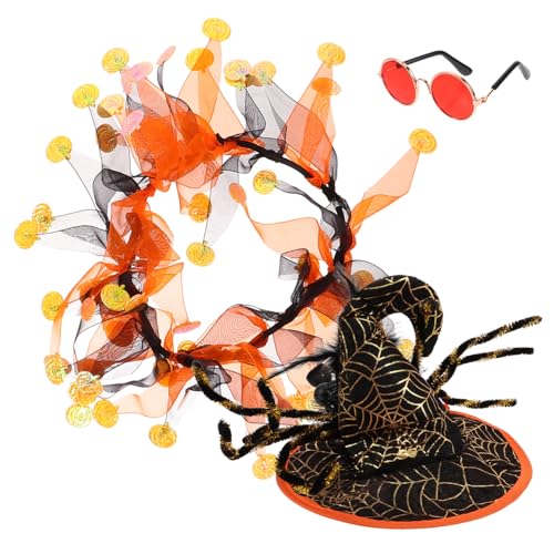 Parliky 1satz Halloween Katzen Und Hundehalsband-Set Teiliges Set Mit Verstellbarem Design Dekorativem Halloween-Hut Und Brille Für Haustierkostüme Und Festlichkeiten Parliky 1satz Halloween Katzen Und Hundehalsband-Set Teiliges Set Mit Verstellbarem Design Dekorativem Halloween-Hut Und Brille Für Haustierkostüme Und Festlichkeiten von Parliky