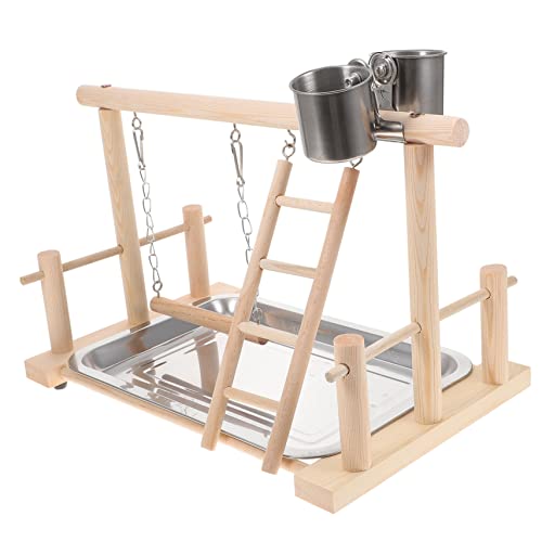 Parliky 1 Set Bird Play Stand Spielplatz Wood Gym Laufstall Übung Play Standing Stick von Parliky