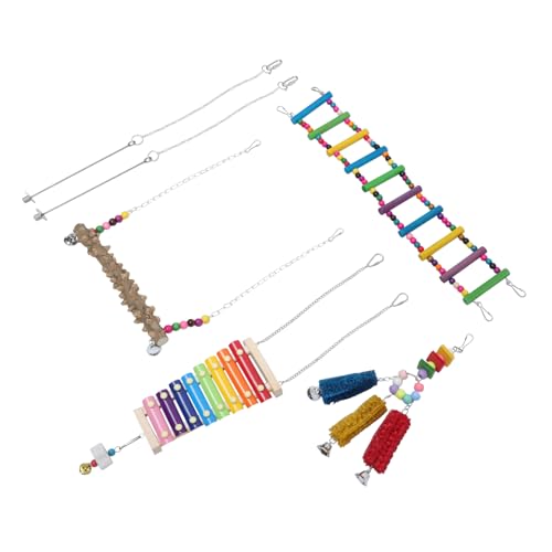 Parliky 1 Set Obstgabel Spielzeug Haustier Hängebrücke Hähnchenstau Rack Swing Toy von Parliky