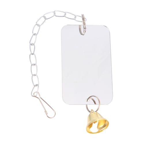 Parliky Hängender Vogelkäfig Spiegel mit Glocke Papageienspielzeug 6X10cm für Sittiche und Nymphensittiche Robustes und Langlebiges Material zur Käfigdeko von Parliky