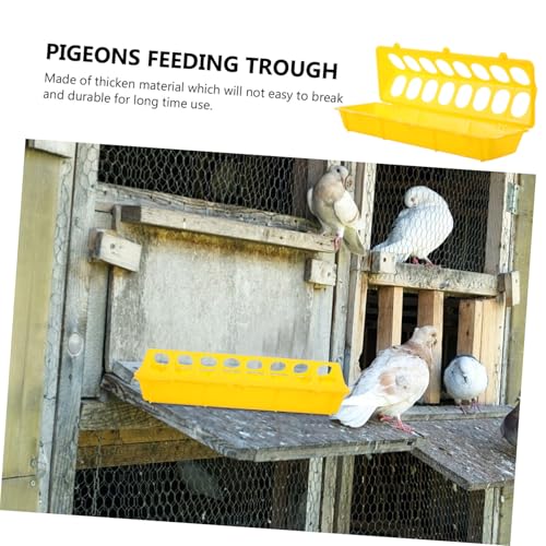 Parliky 2 Stück Kunststoff Geflügelfutterspender Futtertröge für Tauben Hühner und Kleine Vögel Futterboxen Gelb Langlebig und Praktisch für Vogelkäfige von Parliky