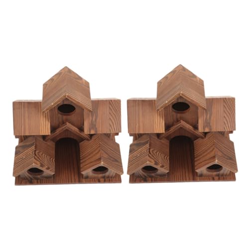 Parliky 2 Stück Outdoor Vogelhaus aus Holz Rustikales Haus Design mit Futterstelle Wetterfestes Nistkasten Vogelhäuschen für Garten Terrasse und Hinterhof Dekoration Parliky 2 Stück Outdoor Vogelhaus aus Holz Rustikales Haus Design mit Futterstelle Wetterfestes Nistkasten Vogelhäuschen für Garten Terrasse und Hinterhof Dekoration von Parliky