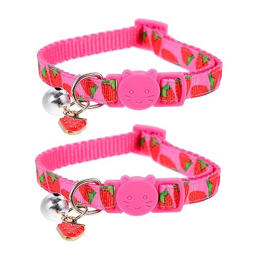 Parliky 2 Stück Verstellbares Fruchtiges Katzenhalsband mit Glöckchen Leichtes Kleines Haustierhalsband für Kätzchen Teiliges Buntes Komfortables Katzenzubehör für Jungen und Mädchen von Parliky