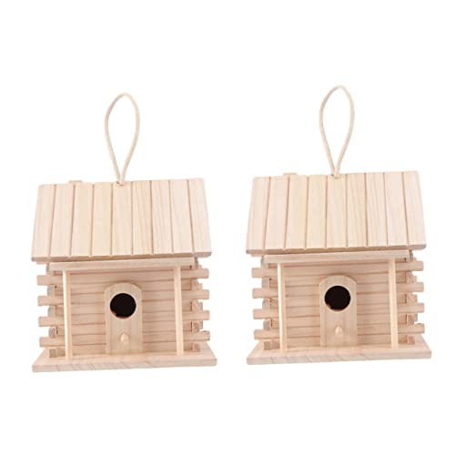 Parliky 2stücke Holz Vogelhaus Hängendes Nistkasten Für Vögel Outdoor Zubehör Für Kleine Gefiederte Freunde DIY-bastelprojekt Zur Vogelbeobachtung Und Pflege von Parliky