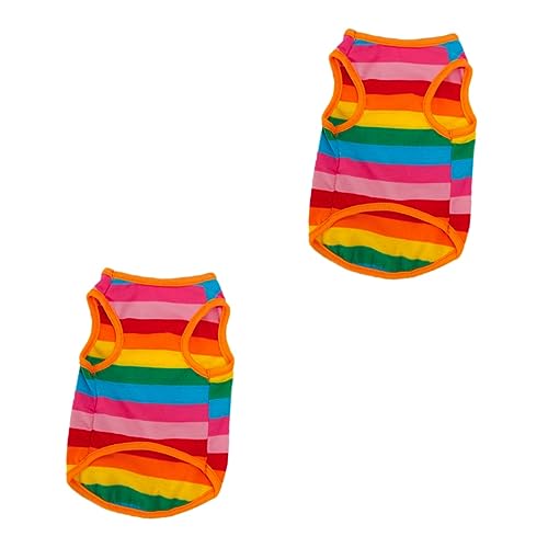 Parliky 2St Hund Tuch Regenbogen-Trägershirt für Hund Sommerkleidung für Haustiere süße hundekleidung Hundewesten Haustierweste bunt Hundekleidung bunt Haustierkleidung Hundeweste Sommer von Parliky