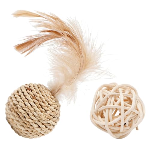 Parliky 2PCs Natürliche Rattan Katze Spielzeug Bälle Interaktive Katze Kauen Spielzeug Glocke für Indoor Kätzchen Spielen Parliky 2PCs Natürliche Rattan Katze Spielzeug Bälle Interaktive Katze Kauen Spielzeug Glocke für Indoor Kätzchen Spielen von Parliky