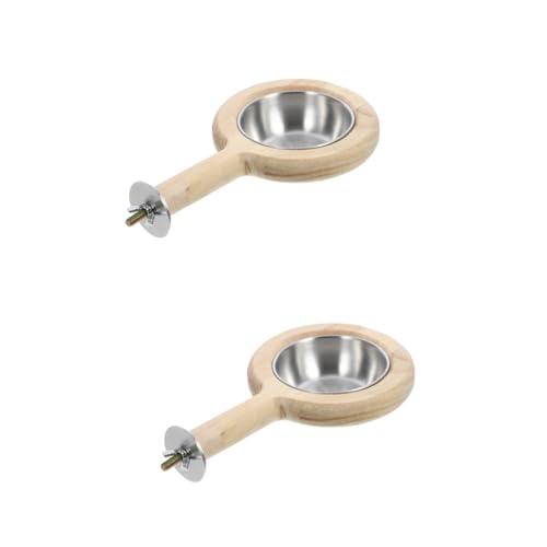 Parliky 2 Stücke Vogel Käfig Feeder Tasse Papagei Fütterung Schüssel Robuste Metall Design Einfache Montage Wartung von Parliky