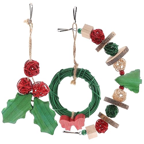 Parliky Spielzeug-Set für Vögel und Papageien 3-teilig Kauspielzeug aus Holz für Vögel Weihnachts-Vogel-Kauspielzeug Hänge-Design Parliky Spielzeug-Set für Vögel und Papageien 3-teilig Kauspielzeug aus Holz für Vögel Weihnachts-Vogel-Kauspielzeug Hänge-Design von Parliky