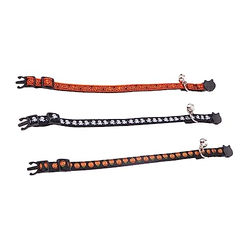 Parliky 3-teiliges Katzenhalsband mit Glöckchen verstellbares Halloween- für entzückendes und leuchtendes bequem und Parliky 3-teiliges Katzenhalsband mit Glöckchen verstellbares Halloween- für entzückendes und leuchtendes bequem und von Parliky