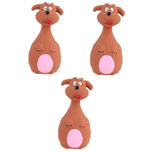 Parliky 3stücke Pet Dog Squeaky Toy Aus Latex Lustiges Cartoon-kauspielzeug Für Hunde Geräuschspielzeug Zur Zahnpflege Braun Für Spiel Und Beschäftigung Parliky 3stücke Pet Dog Squeaky Toy Aus Latex Lustiges Cartoon-kauspielzeug Für Hunde Geräuschspielzeug Zur Zahnpflege Braun Für Spiel Und Beschäftigung von Parliky