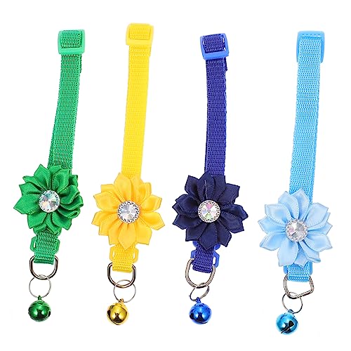 Parliky Blumenhalsband Haustierhalsband Mit Glockendesign Sicheres Material Verstellbar Für Katzen Und Haustierhalsdekor von Parliky