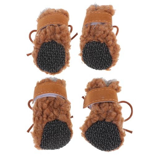 Parliky 4-teiliges Set Plüsch-Schneestiefel für Hunde – Haustier-Schuhwerk für Einfachen Parliky 4-teiliges Set Plüsch-Schneestiefel für Hunde – Haustier-Schuhwerk für Einfachen von Parliky