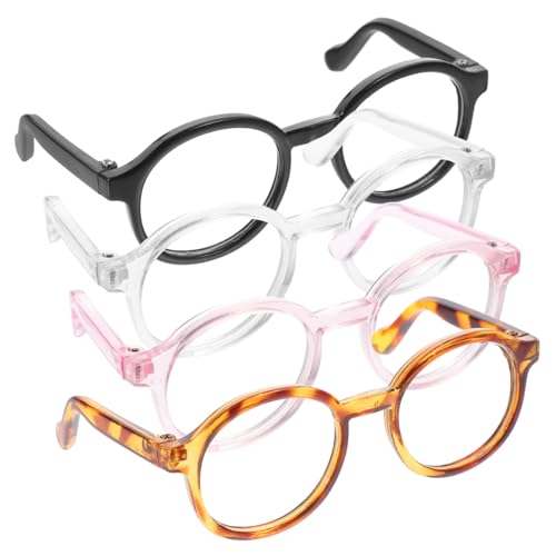 Parliky 4 Stück Teiliges Transparente Haustier Sonnenbrillen aus Leichtem Kunststoff in Schwarz Transparent und Leopardenmuster Lustige Cosplay Brille für Kleine Hunde und Katzen Bequem von Parliky