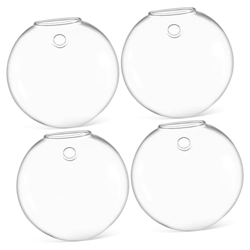 Parliky 4 Stück Wandvase raumdeko Wanddeko mit Pflanzen Wandblumenvasen Klassische Vase Heimdekoration Blumentopfvase einzigartige Vasen Vase für Hochzeitsmittelstücke Glas Transparent von Parliky