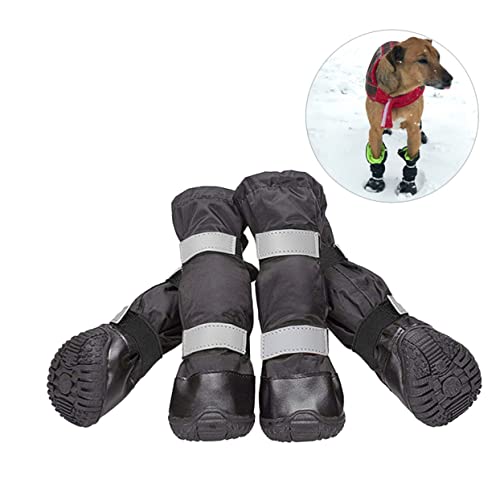 Parliky Haustierschuhe für Hunde wasserdichte Schneestiefel Verstellbarer Verschluss 4 Stück Schwarz Größe XS Parliky Haustierschuhe für Hunde wasserdichte Schneestiefel Verstellbarer Verschluss 4 Stück Schwarz Größe XS von Parliky