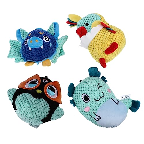 Parliky 4pcs Pet Dog Squeaky Toys Interaktives Spielzeug Pet Chew Toys Welpen Beißpuppen Parliky 4pcs Pet Dog Squeaky Toys Interaktives Spielzeug Pet Chew Toys Welpen Beißpuppen von Parliky